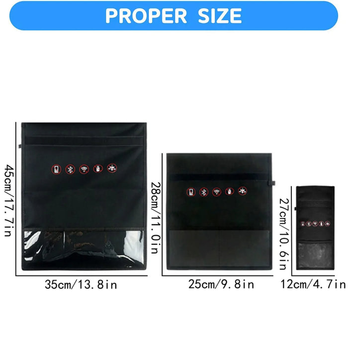 RFID Signal Blocking Faraday Pouch — Phone, Cards & Key Fob Shield