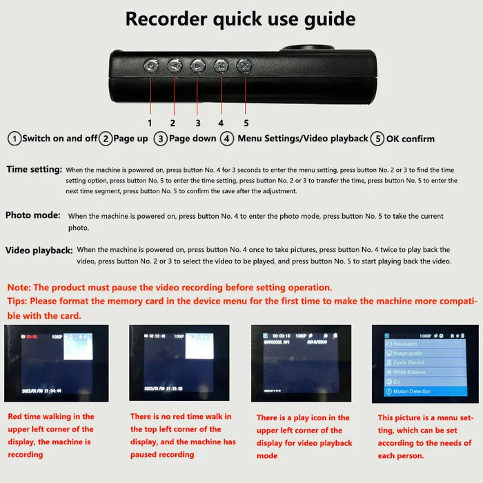 Dash Cam — 2 or 3 Camera 1080P DVR with IR Night Vision, Loop Recording & 2" IPS Screen