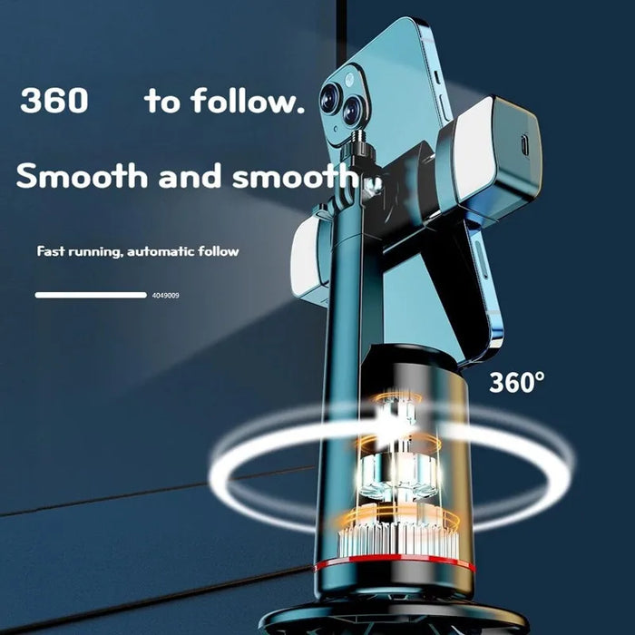 360° Follow-Tracking Phone Gimbal with Remote and Desktop Monopod