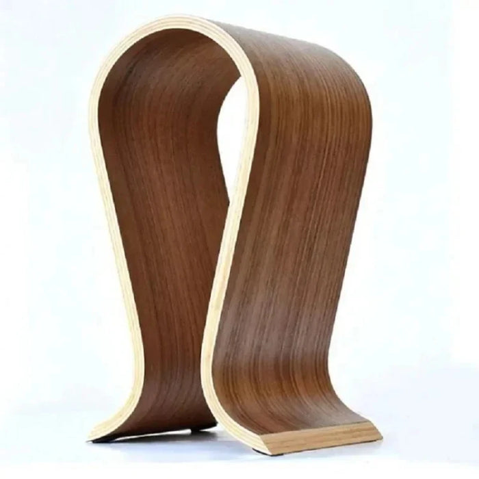 2025 Walnut U-Shape Wooden Headphone Stand – Desktop Hanger