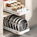 Pull-Out Pots & Pans Organiser — Sliding Lid Holder & 8-Compartment Kitchen Rack (White/Black)
