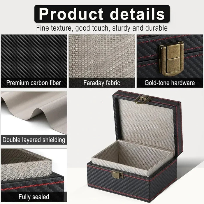 Faraday Anti-Theft Box — RFID & Key Fob Signal Blocker (11.6×9×5.8cm)