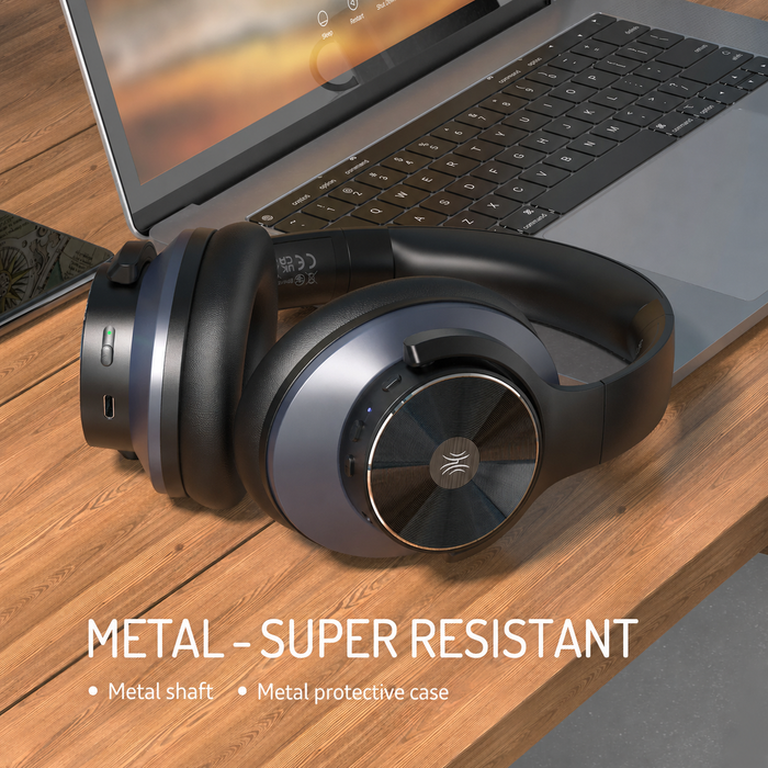 Oneodio Série A - Casque sans fil Bluetooth 5.0 à réduction active du bruit - Microphone intégré, charge Type C et étui de transport - Garantie prolongée de 2 ans incluse