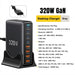320W GaN 8‑Port Desktop Charger — 4×USB‑C & 4×USB‑A, 100W PD