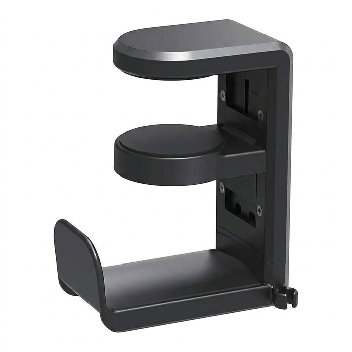 2-in-1 No‑Drill Desktop Cup Holder & Headphone Hook for Computer Desk