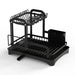 2-Tier Wrought Iron Dish Drainer with 360° Drainage & Drainboard