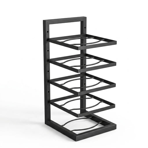 Under-Cabinet Pot & Pan Organiser Rack — Height Adjustable, Heavy-Duty Stainless Steel (3/4/5 Tier, Black)