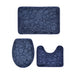 3-piece Microfibre Bath Mat Set — Absorbent, Non-slip, Stone Pattern