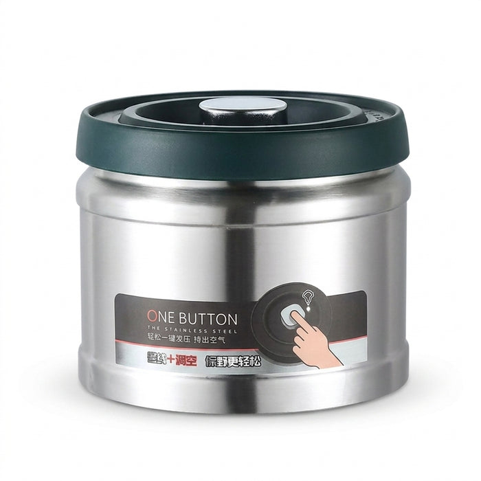 Stainless Steel Vacuum Coffee Canister – Airtight Storage for Beans, Tea & Grains