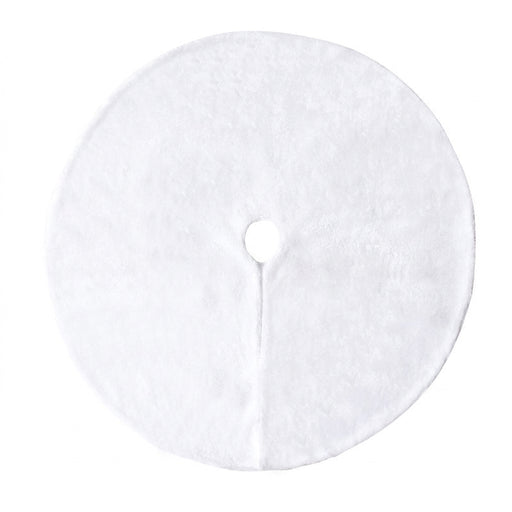 75cm Plush Christmas Tree Skirt with White Snowflakes