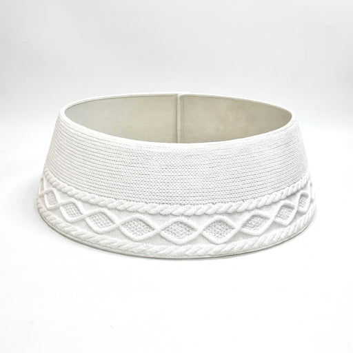 Knitted Christmas Tree Skirt, 71cm, Red or Ivory