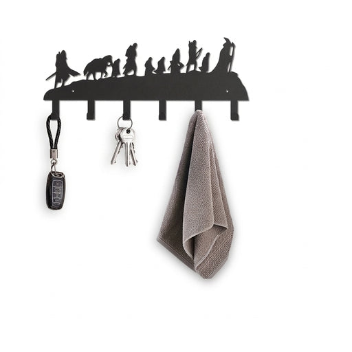 Six-Hook Metal Wall Rack for Clothes, Bags and Keys